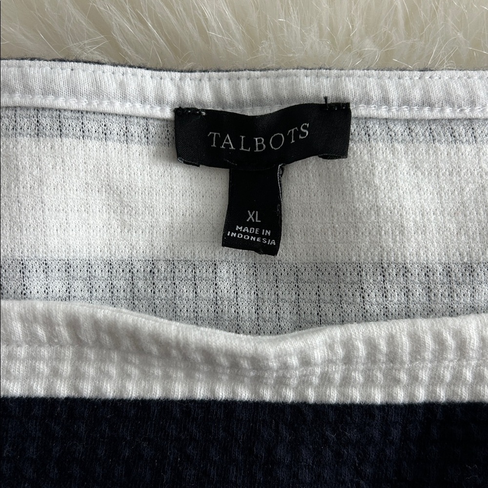 Talbots Black and White Striped Top - Picture 6 of 8